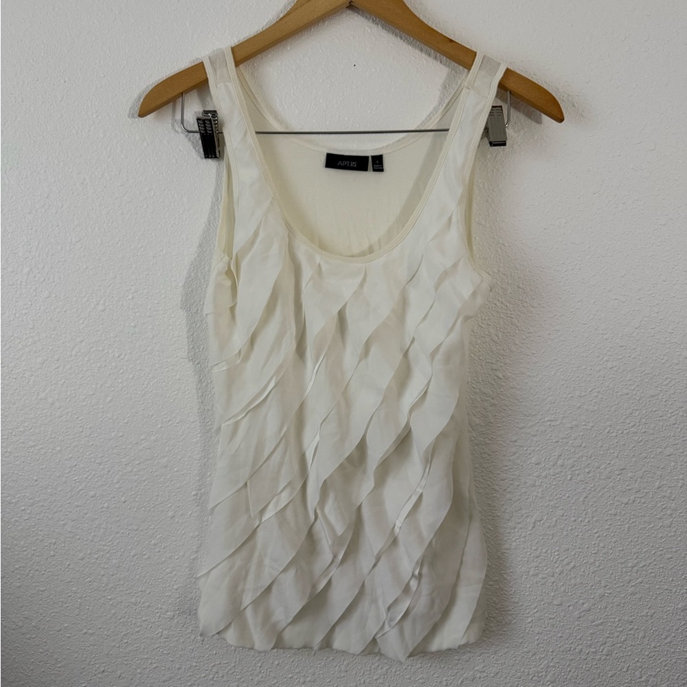 Apt. 9 Women's Cream Ruffled Tank Top